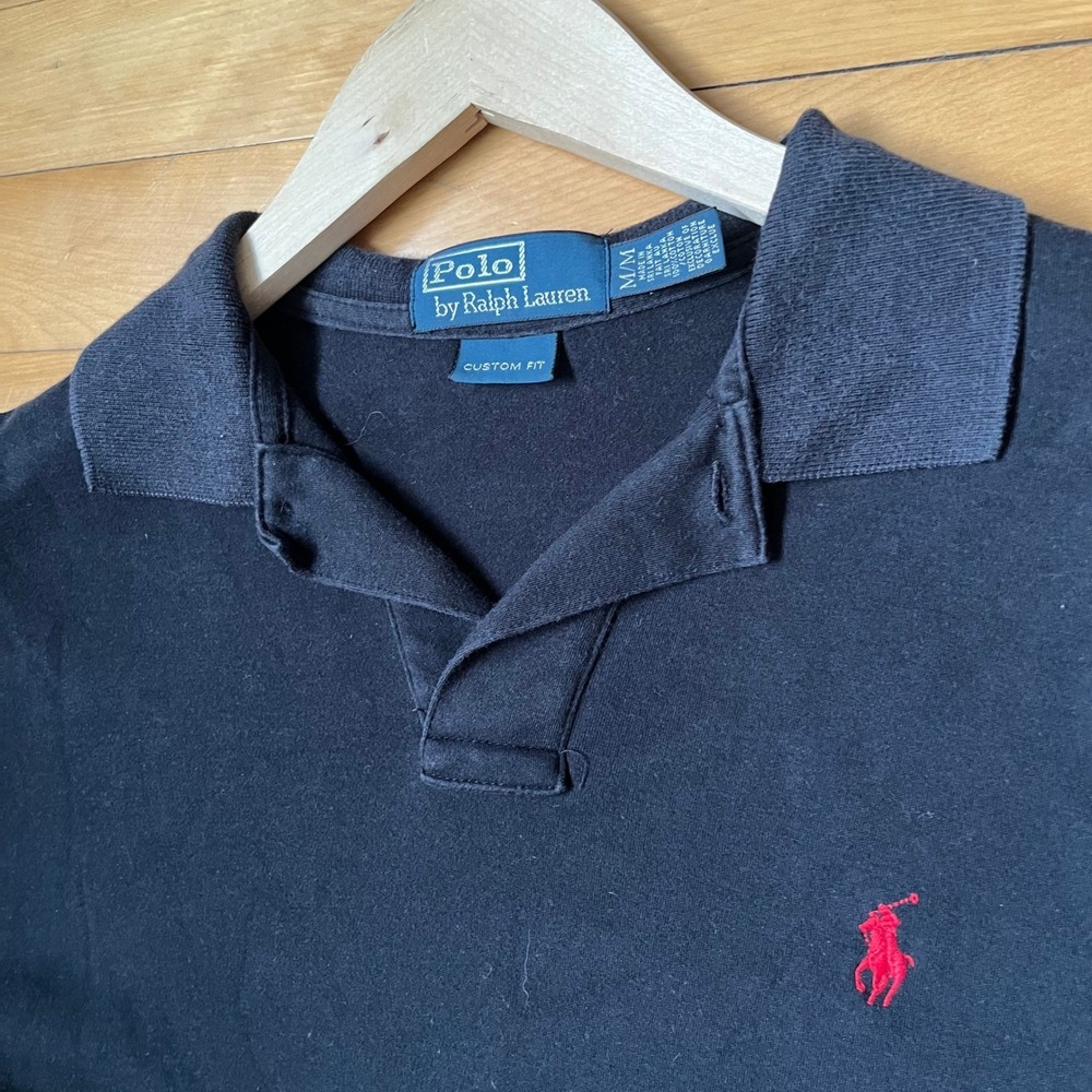 Polo Ralph Lauren Mens Custom Fit Navy Blue Short Sleeve Polo Shirt Red Pony M